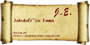 Jakubács Emma névjegykártya