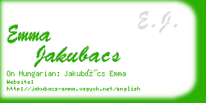 emma jakubacs business card